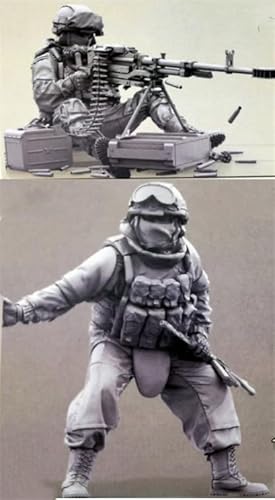 UDNDASBE 1/35 Europäisches Kommando Soldat Resin Modellbausatz Unbemalter und unmontierter Soldat Resin Modellbausatz (2 Figuren) // I9x7J70 von UDNDASBE