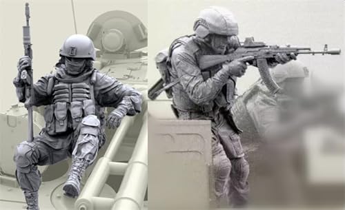 UDNDASBE 1/35 Europäisches Kommando Soldat Resin Modellbausatz Unbemalter und unmontierter Soldat Resin Modellbausatz (2 Figuren) // I9x7J79 von UDNDASBE