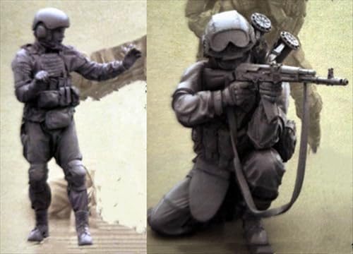 UDNDASBE 1/35 Europäisches Kommando Soldat Resin Modellbausatz Unbemalter und unmontierter Soldat Resin Modellbausatz (2 Figuren) // I9x7J9 von UDNDASBE
