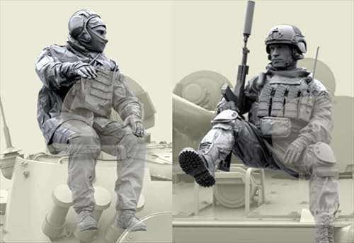 UDNDASBE 1/35 European Commando Soldier Resin Model Kit Unbemalt und unmontiert Soldier Resin Model Kit (2-Personen) //h9B7O17 von UDNDASBE