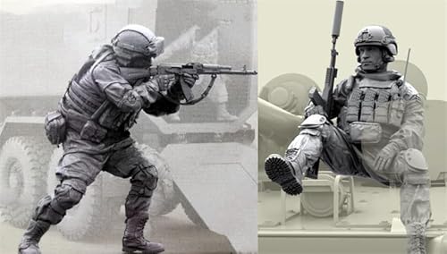 UDNDASBE 1/35 European Commando Soldier Resin Model Kit Unbemalt und unmontiert Soldier Resin Model Kit (2-Personen) //h9B7O34 von UDNDASBE