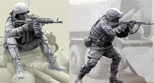 UDNDASBE 1/35 European Commando Soldier Resin Model Kit Unbemalt und unmontiert Soldier Resin Model Kit (2-Personen) //h9B7O44 von UDNDASBE