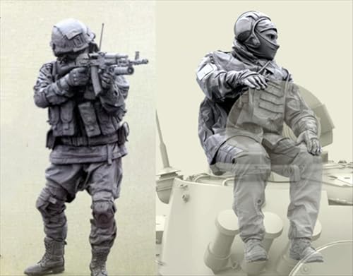 UDNDASBE 1/35 European Commando Soldier Resin Model Kit Unbemalt und unmontiert Soldier Resin Model Kit (2-Personen) //h9B7O46 von UDNDASBE