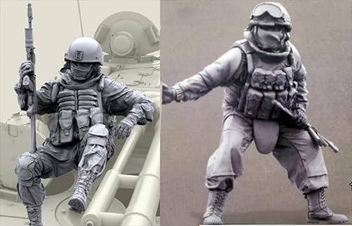 UDNDASBE 1/35 European Commando Soldier Resin Model Kit Unbemalt und unmontiert Soldier Resin Model Kit (2-Personen) //h9B7O6 von UDNDASBE