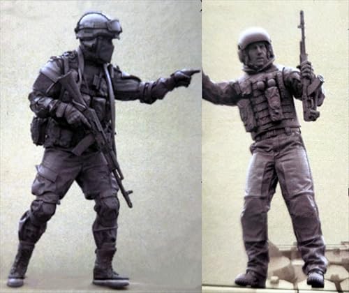 UDNDASBE 1/35 European Commando Soldier Resin Model Kit Unbemalt und unmontiert Soldier Resin Model Kit (2-Personen) //h9B7O64 von UDNDASBE