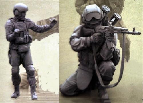 UDNDASBE 1/35 European Commando Soldier Resin Model Kit Unbemalt und unmontiert Soldier Resin Model Kit (2-Personen) //h9B7O74 von UDNDASBE