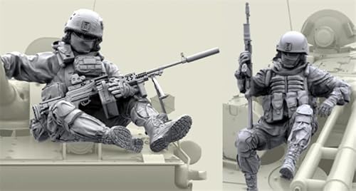 UDNDASBE 1/35 European Commando Soldier Resin Model Kit Unbemalt und unmontiert Soldier Resin Model Kit (2-Personen) //h9B7O9 von UDNDASBE