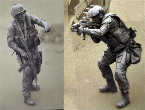 UDNDASBE 1/35 European Commando Soldier Resin Soldier Model Kit Unbemalt und unmontiert Figur Resin Model Kit (2-Personen) //r8F7Z10 von UDNDASBE