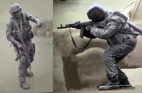 UDNDASBE 1/35 European Commando Soldier Resin Soldier Model Kit Unbemalt und unmontiert Figur Resin Model Kit (2-Personen) //r8F7Z13 von UDNDASBE