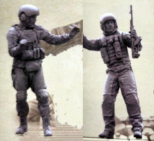 UDNDASBE 1/35 European Commando Soldier Resin Soldier Model Kit Unbemalt und unmontiert Figur Resin Model Kit (2-Personen) //r8F7Z2 von UDNDASBE