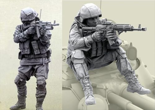 UDNDASBE 1/35 European Commando Soldier Resin Soldier Model Kit Unbemalt und unmontiert Figur Resin Model Kit (2-Personen) //r8F7Z25 von UDNDASBE