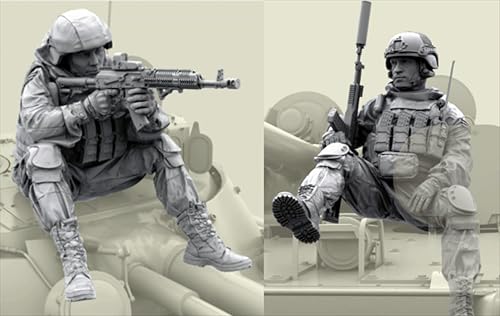UDNDASBE 1/35 European Commando Soldier Resin Soldier Model Kit Unbemalt und unmontiert Figur Resin Model Kit (2-Personen) //r8F7Z38 von UDNDASBE