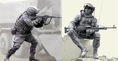 UDNDASBE 1/35 European Commando Soldier Resin Soldier Model Kit Unbemalt und unmontiert Figur Resin Model Kit (2-Personen) //r8F7Z45 von UDNDASBE