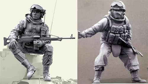 UDNDASBE 1/35 European Commando Soldier Resin Soldier Model Kit Unbemalt und unmontiert Figur Resin Model Kit (2-Personen) //r8F7Z57 von UDNDASBE