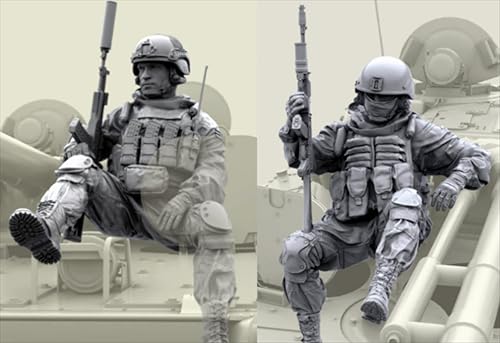 UDNDASBE 1/35 European Commando Soldier Resin Soldier Model Kit Unbemalt und unmontiert Figur Resin Model Kit (2-Personen) //r8F7Z61 von UDNDASBE