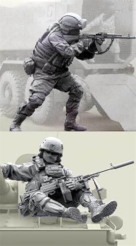 UDNDASBE 1/35 European Commando Soldier Resin Soldier Model Kit unbemaltes und unmontiertes Resinmodell (2 Personen)//k9S7z48 von UDNDASBE
