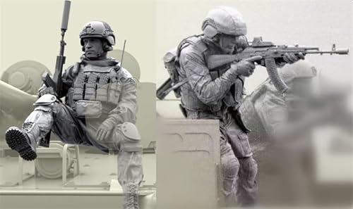 UDNDASBE 1/35 European Commando Soldier Resin Soldier Model Kit unbemaltes und unmontiertes Resinmodell (2 Personen)//k9S7z64 von UDNDASBE