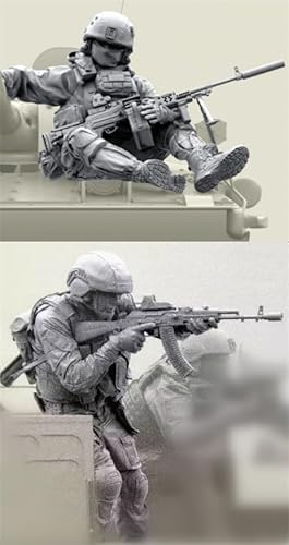 UDNDASBE 1/35 European Commando Soldier Resin Soldier Model Kit unbemaltes und unmontiertes Resinmodell (2 Personen)//k9S7z73 von UDNDASBE