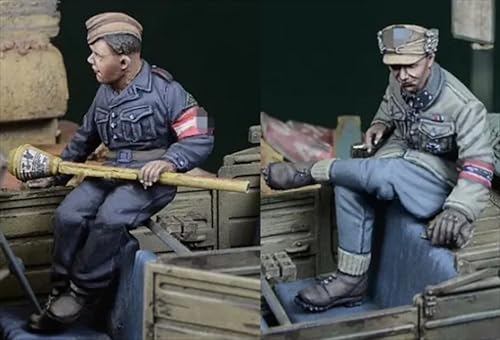 UDNDASBE 1/35 WWII German Soldier Resin Model Kit Unbemalt und unmontiert Soldier Resin Model Kit (2-Personen) //h9B6O4 von UDNDASBE