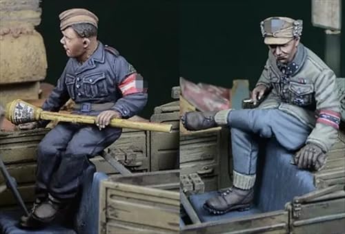 UDNDASBE 1/35 WWII German Soldier Resin Soldier Model Kit Unbemalt und unmontiert Figur Resin Model Kit (2-Personen)//r8F6Z2 von UDNDASBE