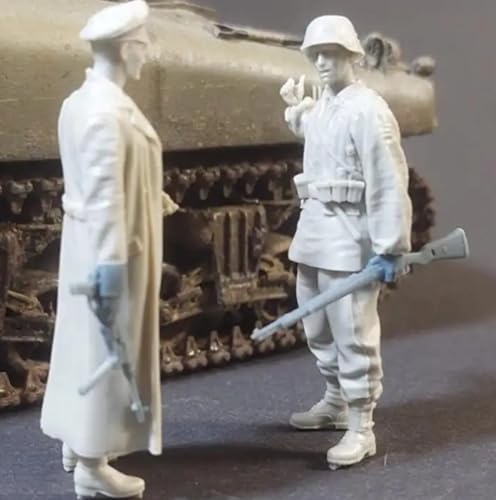 UDNDASBE 1/35 WWII German Soldier Resin Soldier Model Kit Unbemalt und unmontiert Figur Resin Model Kit (2-Personen)//r8F6Z8 von UDNDASBE