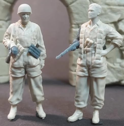 UDNDASBE 1/35 WWII German Soldier Resin Soldier Model Kit Unbemalt und unmontiert Figur Resin Model Kit (2-Personen)//r8F6Z9 von UDNDASBE