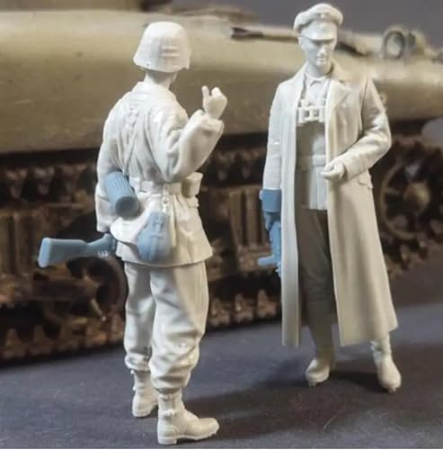 UDNDASBE 1/35 WWII German Soldier Resin Soldier Model Kit Unbemaltes und unmontiertes Resin Modell (2 Personen)//k9S6z2 von UDNDASBE
