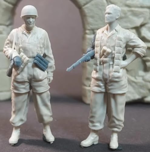 UDNDASBE 1/35 WWII German Soldier Resin Soldier Model Kit Unbemaltes und unmontiertes Resin Modell (2 Personen)//k9S6z4 von UDNDASBE