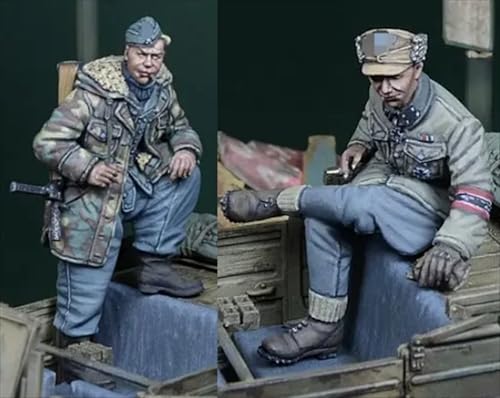 UDNDASBE 1/35 WWII German Soldier Resin Soldier Model Kit Unbemaltes und unmontiertes Resin Modell (2 Personen)//k9S6z6 von UDNDASBE