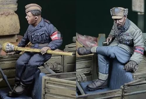 UDNDASBE 1/35 WWII German Soldier Resin Soldier Model Kit Unbemaltes und unmontiertes Resin Modell (2 Personen)//k9S6z9 von UDNDASBE