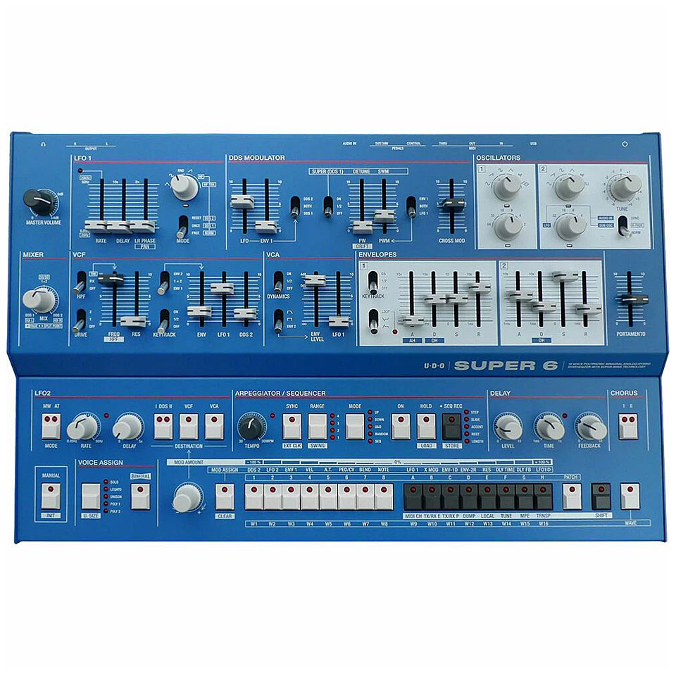 UDO Audio Super 6 Desktop Blue SE Synthesizer von UDO Audio