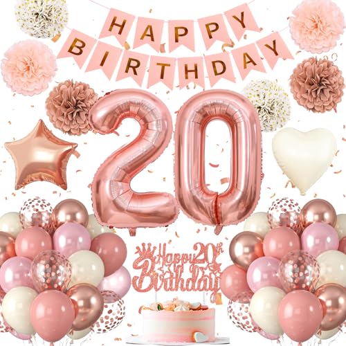 20.Geburtstag Dekoration,20 geburtstag Frau Rosa Rosegold,Geburtstagsdeko 20 jahre Frau,Luftballons 20.geburtstag Happy Birthday Girland Ballon 20 Deko zum Geburtstags,Geburtstagsdeko 20 Jahre 20.Geburtstag Dekoration,20 geburtstag Frau Rosa Rosegold,Geburtstagsdeko 20 jahre Frau,Luftballons 20.geburtstag Happy Birthday Girland Ballon 20 Deko zum Geburtstags,Geburtstagsdeko 20 Jahre von UDRKFOPK