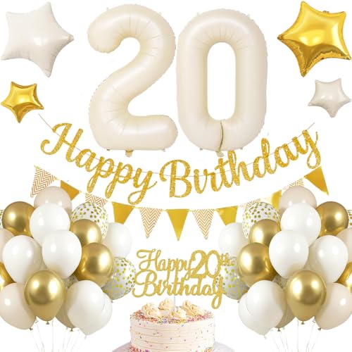 20.Geburtstag Dekoration,20 geburtstag Männer Weiß Gold,Geburtstagsdeko 20 jahre Männer,Luftballons 20.geburtstag Happy Birthday Girland Ballon 20 Deko zum Geburtstags,Geburtstagsdeko 20 Jahre Mann 20.Geburtstag Dekoration,20 geburtstag Männer Weiß Gold,Geburtstagsdeko 20 jahre Männer,Luftballons 20.geburtstag Happy Birthday Girland Ballon 20 Deko zum Geburtstags,Geburtstagsdeko 20 Jahre Mann von UDRKFOPK