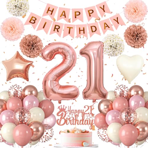 21.Geburtstag Dekoration,21 geburtstag Frau Rosa Rosegold,Geburtstagsdeko 21 jahre Frau,Luftballons 21.geburtstag Happy Birthday Girland Ballon 21 Deko zum Geburtstags,Geburtstagsdeko 21 Jahre 21.Geburtstag Dekoration,21 geburtstag Frau Rosa Rosegold,Geburtstagsdeko 21 jahre Frau,Luftballons 21.geburtstag Happy Birthday Girland Ballon 21 Deko zum Geburtstags,Geburtstagsdeko 21 Jahre von UDRKFOPK