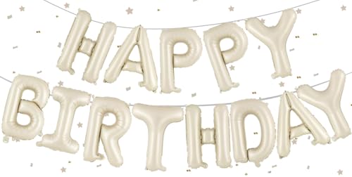 Beige Happy Birthday Ballons Banner,Happy Birthday Luftballon Girlande 16 Zoll Silver Folie Happy Birthday Folienballon Luftballon Helium Ballon Geburtstagsballon Banner für Geburtstag Party Beige Happy Birthday Ballons Banner,Happy Birthday Luftballon Girlande 16 Zoll Silver Folie Happy Birthday Folienballon Luftballon Helium Ballon Geburtstagsballon Banner für Geburtstag Party von UDRKFOPK