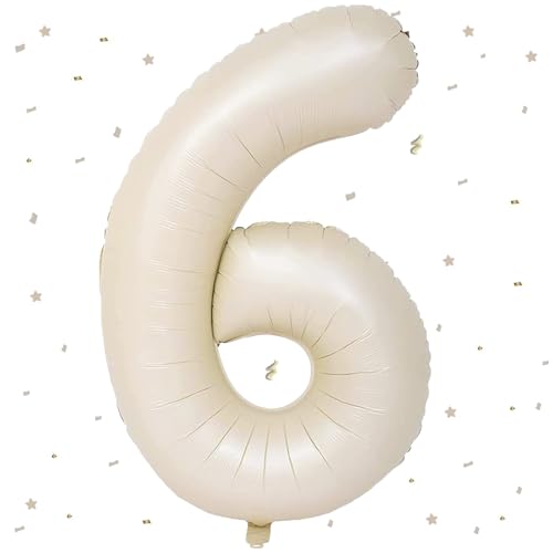 Beige Luftballon 6,Zahlen Luftballon Beige,40 Zoll Weiß Creme Folienballon 6,101cm Sandweiß Zahlenballon 6 Helium Ballon Luftballon 6 Geburtstag für 6 Jahre Geburtstagsdeko Kinder Mädchen Junge Beige Luftballon 6,Zahlen Luftballon Beige,40 Zoll Weiß Creme Folienballon 6,101cm Sandweiß Zahlenballon 6 Helium Ballon Luftballon 6 Geburtstag für 6 Jahre Geburtstagsdeko Kinder Mädchen Junge von UDRKFOPK
