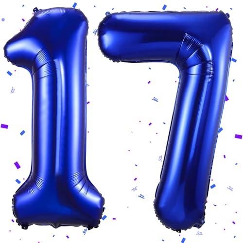 Dunkelblau Luftballon 17,Zahlen Luftballon Dunkelblau,40 Zoll Folienballon 1&7,Zahlenballon 17 Helium Ballon Luftballon 17 Geburtstag für 17th Geburtstagsdeko Mädchen Junge Jubiläum Party Deko Dunkelblau Luftballon 17,Zahlen Luftballon Dunkelblau,40 Zoll Folienballon 1&7,Zahlenballon 17 Helium Ballon Luftballon 17 Geburtstag für 17th Geburtstagsdeko Mädchen Junge Jubiläum Party Deko von UDRKFOPK