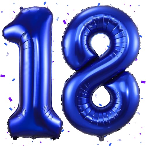 Dunkelblau Luftballon 18,Zahlen Luftballon Dunkelblau,40 Zoll Folienballon 1&8,Zahlenballon 18 Helium Ballon Luftballon 18 Geburtstag für 18th Geburtstagsdeko Mädchen Junge Jubiläum Party Deko Dunkelblau Luftballon 18,Zahlen Luftballon Dunkelblau,40 Zoll Folienballon 1&8,Zahlenballon 18 Helium Ballon Luftballon 18 Geburtstag für 18th Geburtstagsdeko Mädchen Junge Jubiläum Party Deko von UDRKFOPK