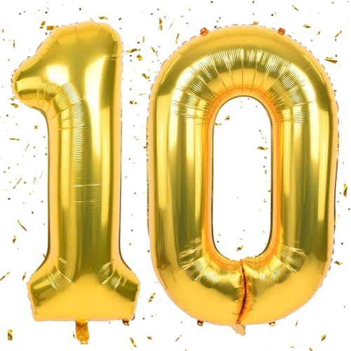 Golden Luftballon 10,Zahlen luftballons,40 Zoll Folienballon 10,101cm Zahlenballon 10 Helium Ballon luftballons 10 Geburtstag für Geburtstagsdeko Kinder Mädchen Junge Golden Luftballon 10,Zahlen luftballons,40 Zoll Folienballon 10,101cm Zahlenballon 10 Helium Ballon luftballons 10 Geburtstag für Geburtstagsdeko Kinder Mädchen Junge von UDRKFOPK