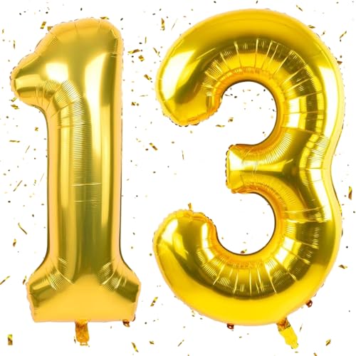 Golden Luftballon 13,Zahlen Luftballon Golden,40 Zoll Folienballon 1&3,Golden Zahlenballon 13 Helium Ballon Luftballon 13 Geburtstag für 13th Geburtstagsdeko Mädchen Junge Jubiläum Party Deko Golden Luftballon 13,Zahlen Luftballon Golden,40 Zoll Folienballon 1&3,Golden Zahlenballon 13 Helium Ballon Luftballon 13 Geburtstag für 13th Geburtstagsdeko Mädchen Junge Jubiläum Party Deko von UDRKFOPK