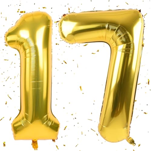 Golden Luftballon 17,Zahlen Luftballon Golden,40 Zoll Folienballon 1&7,Golden Zahlenballon 17 Helium Ballon Luftballon 17 Geburtstag für 17th Geburtstagsdeko Mädchen Junge Jubiläum Party Deko Golden Luftballon 17,Zahlen Luftballon Golden,40 Zoll Folienballon 1&7,Golden Zahlenballon 17 Helium Ballon Luftballon 17 Geburtstag für 17th Geburtstagsdeko Mädchen Junge Jubiläum Party Deko von UDRKFOPK