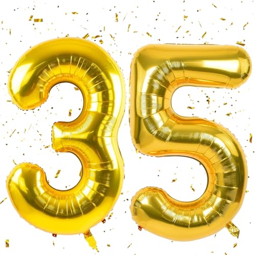 Golden Luftballon 35,Zahlen Luftballons Golden,40 Zoll Folienballon 3&5,Golden Zahlenballon 35 Helium Ballon Luftballon 35 Geburtstag für 35h 53th Geburtstagsdeko Mädchen Junge Golden Luftballon 35,Zahlen Luftballons Golden,40 Zoll Folienballon 3&5,Golden Zahlenballon 35 Helium Ballon Luftballon 35 Geburtstag für 35h 53th Geburtstagsdeko Mädchen Junge von UDRKFOPK