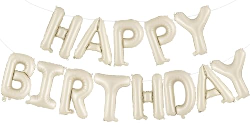 Happy Birthday Ballon Girlande,16 Zoll Beige Folie Happy Birthday Folienballon Luftballon Geburtstagsballon Banner Party Dekorationen Geburtstagsparty Folienballons Gute zum Geburtstag Happy Birthday Ballon Girlande,16 Zoll Beige Folie Happy Birthday Folienballon Luftballon Geburtstagsballon Banner Party Dekorationen Geburtstagsparty Folienballons Gute zum Geburtstag von UDRKFOPK
