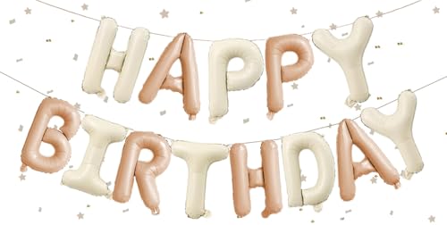 Happy Birthday Ballon Girlande,16 Zoll Beige Karamel Folie Happy Birthday Folienballon Luftballon Geburtstagsballon Banner Party Dekorationen Geburtstagsparty Folienballons Gute zum Geburtstag Happy Birthday Ballon Girlande,16 Zoll Beige Karamel Folie Happy Birthday Folienballon Luftballon Geburtstagsballon Banner Party Dekorationen Geburtstagsparty Folienballons Gute zum Geburtstag von UDRKFOPK
