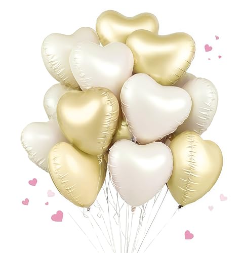 Herz Folienballon 12 Stück,18 Zoll Herz Helium Luftballons Beige Golden,Beige Herzballons Hochzeit, Heliumballon Herzen,Herzluftballons für Geburtstag Valentinstag Verlobung Muttertag Herz Folienballon 12 Stück,18 Zoll Herz Helium Luftballons Beige Golden,Beige Herzballons Hochzeit, Heliumballon Herzen,Herzluftballons für Geburtstag Valentinstag Verlobung Muttertag von UDRKFOPK