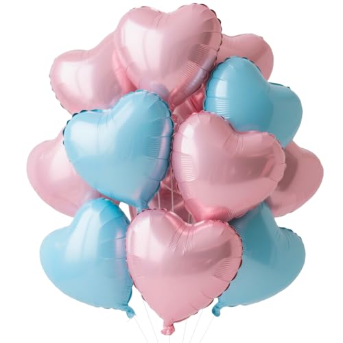 Herz Folienballon 12 Stück,18 Zoll Herz Helium Luftballons Rosa Blau,Rosa Herzballons Hochzeit, Heliumballon Herzen,Herzluftballons für Geburtstag Valentinstag Verlobung Muttertag Herz Folienballon 12 Stück,18 Zoll Herz Helium Luftballons Rosa Blau,Rosa Herzballons Hochzeit, Heliumballon Herzen,Herzluftballons für Geburtstag Valentinstag Verlobung Muttertag von UDRKFOPK