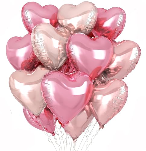 Herz Folienballon 12 Stück,18 Zoll Herz Helium Luftballons Rosa Roségold,Rosa Herzballons Hochzeit, Heliumballon Herzen,Herzluftballons für Geburtstag Valentinstag Verlobung Muttertag Herz Folienballon 12 Stück,18 Zoll Herz Helium Luftballons Rosa Roségold,Rosa Herzballons Hochzeit, Heliumballon Herzen,Herzluftballons für Geburtstag Valentinstag Verlobung Muttertag von UDRKFOPK