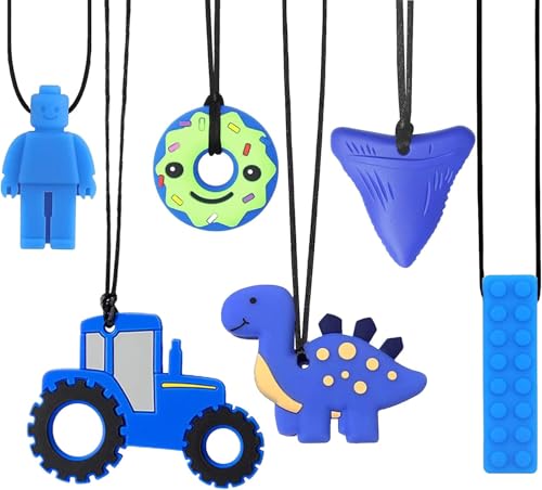 Kauspielzeug für autistische Kinder, 6 Stück, Kau-Halskette, BPA-frei, lebensmittelechtes Silikon, Autismus-Kauspielzeug, sensorische Kau-Halskette für Autismus, ADHS, Angst, SPD, Zahnen oder andere Kauspielzeug für autistische Kinder, 6 Stück, Kau-Halskette, BPA-frei, lebensmittelechtes Silikon, Autismus-Kauspielzeug, sensorische Kau-Halskette für Autismus, ADHS, Angst, SPD, Zahnen oder andere von UDRKFOPK