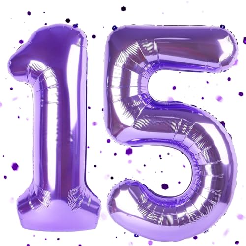 Lila Luftballon 15,Zahlen Luftballon Lila,40 Zoll Folienballon 1&5,Zahlenballon 15 Helium Ballon Luftballon 15 Geburtstag für 15th Geburtstagsdeko Mädchen Junge Jubiläum Party Deko Lila Luftballon 15,Zahlen Luftballon Lila,40 Zoll Folienballon 1&5,Zahlenballon 15 Helium Ballon Luftballon 15 Geburtstag für 15th Geburtstagsdeko Mädchen Junge Jubiläum Party Deko von UDRKFOPK
