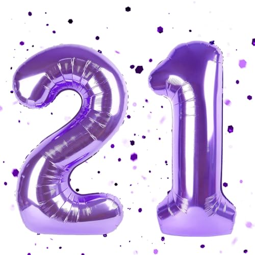 Lila Luftballon 21,Zahlen Luftballon Lila,40 Zoll llila Folienballon 21,Zahlenballon 21 Helium Ballon Luftballon 21 Geburtstag für 21st Geburtstagsdeko Mädchen Junge Lila Luftballon 21,Zahlen Luftballon Lila,40 Zoll llila Folienballon 21,Zahlenballon 21 Helium Ballon Luftballon 21 Geburtstag für 21st Geburtstagsdeko Mädchen Junge von UDRKFOPK